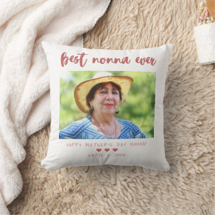 Coussin Scarlet Calligraphie Meilleure Nonna jamais photo