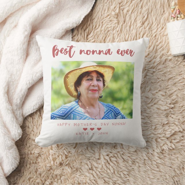 Coussin Scarlet Calligraphie Meilleure Nonna jamais photo (Couverture)