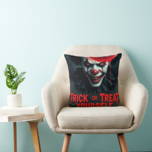 Coussin Scary Clown Trick ou Traitez-Vous