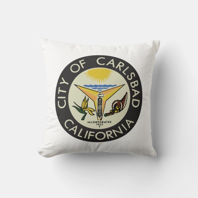 Coussin Sceau urbain de Carlsbad (Californie) (Recto)