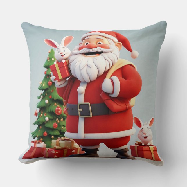 Coussin Scène Cosy de la Maison de Vacances du Lapin du Pè (Recto)