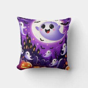 Coussin Scène de cimetière d'Halloween en Whimsical - Ghos