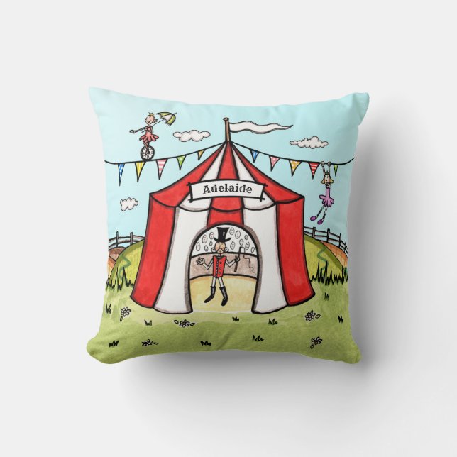 Coussin Scène de cirque personnalisée  (Recto)