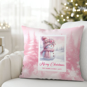 Coussin Scène de forêt rose enchantée pour enfants Cadeau