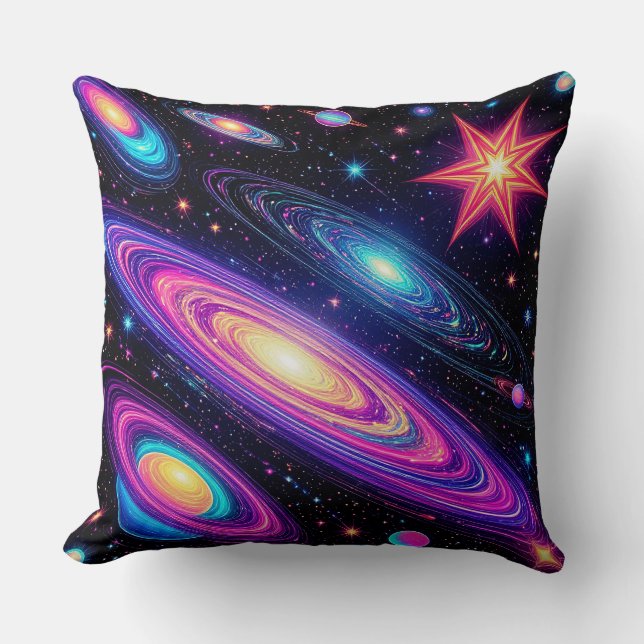 Coussin Scène de galaxie abstraite avec des étoiles, des p (Recto)