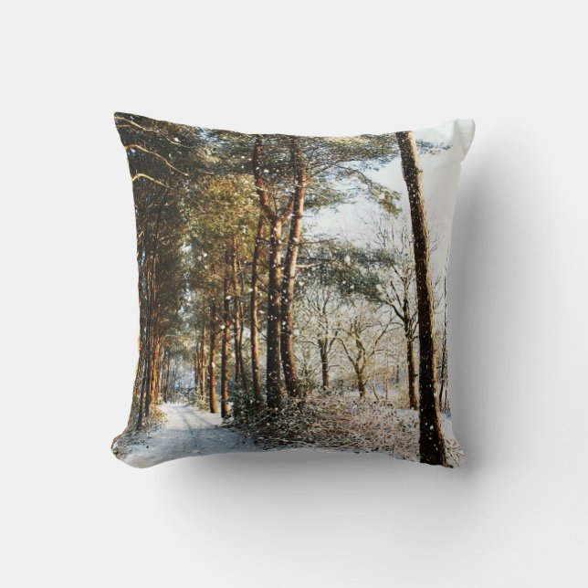 Coussin Scène de neige de la forêt arc2 (Recto)