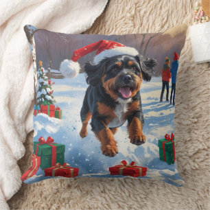 Coussin Scène de Noël des Bouviers des Flandres