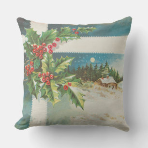 Coussin Scène de Noël Hiver de neige blanche
