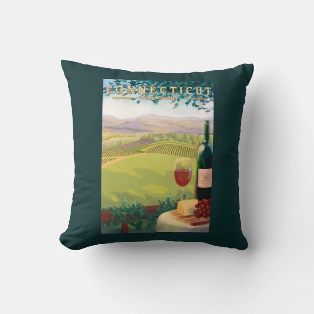 Coussin Scène de pays de ConnecticutWine (Recto)
