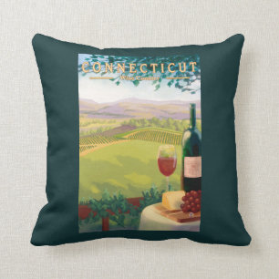 Coussin Scène de pays de ConnecticutWine