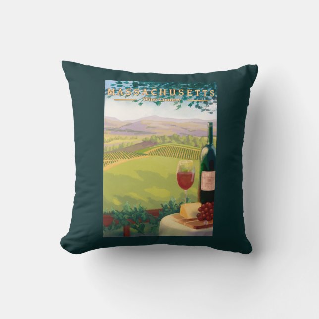 Coussin Scène de pays de MassachusettsWine (Recto)
