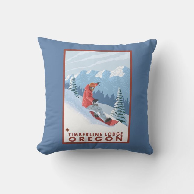 Coussin Scène de surfeur - loge de Timberline, Orégon (Recto)