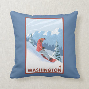 Coussin Scène de surfeur - Washington