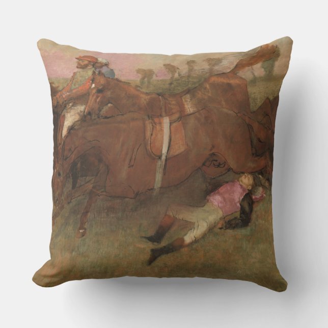 Coussin Scène d'Edgar Degas | de la course d'obstacles (Recto)