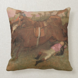 Coussin Scène d'Edgar Degas   de la course d'obstacles
