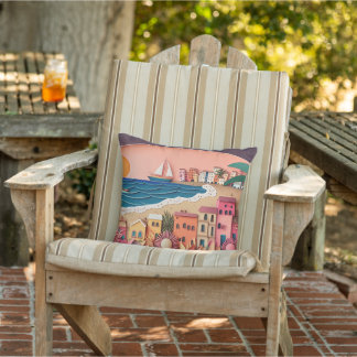 Coussin Scène des amateurs de plage cool