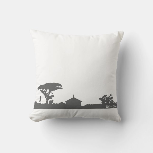 Coussin Scène du village (Recto)