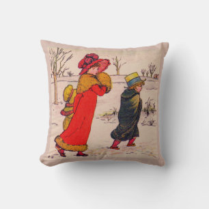 Coussin Scène hivernale de Kate Greenaway