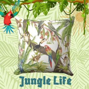 Coussin Scène Jungle Oiseaux tropicaux, Critères, Liège