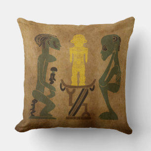 Coussin Scène tribale africaine abstraite art