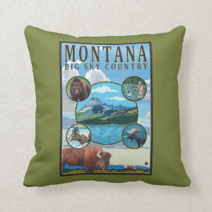Coussin Scènes d'état du Montana