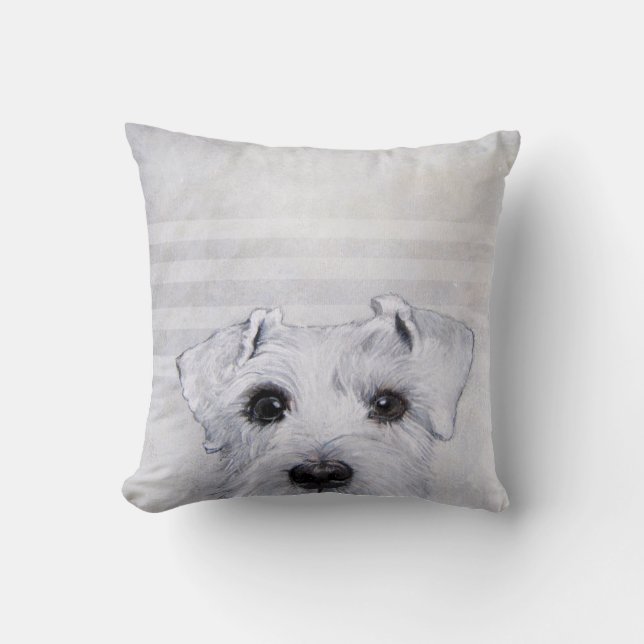 Coussin schnauzer blanc (Recto)