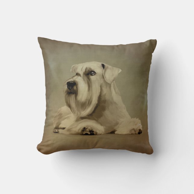 Coussin Schnauzer blanc (Recto)