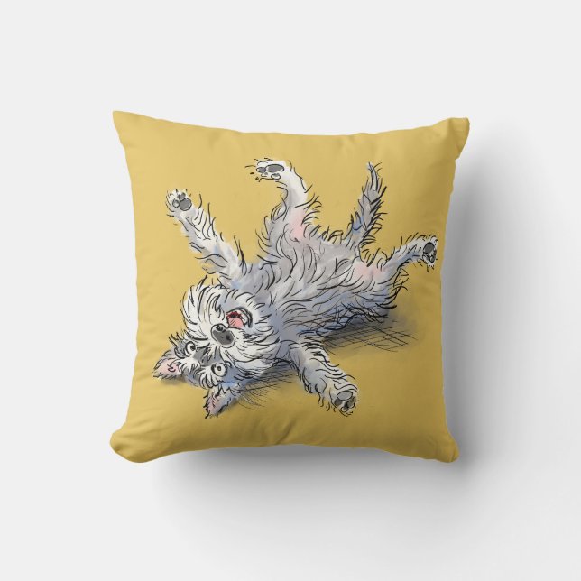 Coussin Schnauzer câlin roulant drôle (Recto)
