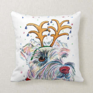 Coussin Schnauzer de Noël