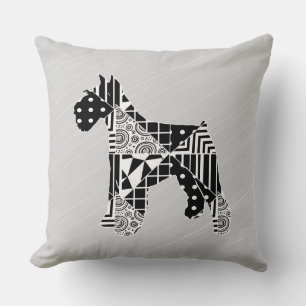 Coussin Schnauzer géométrique moderne