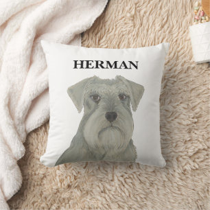 Coussin Schnauzer gris réversible