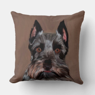 Coussin Schnauzer Miniature peinture couleur de l'eau