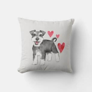 Coussin Schnauzer miniature Personnalisé avec nom année
