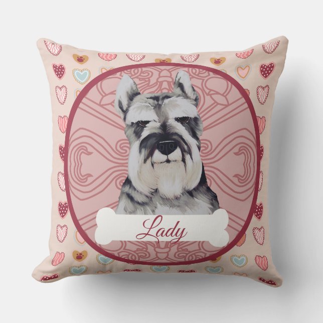 Coussin Schnauzer Personalize Valentine Pillow (Recto)