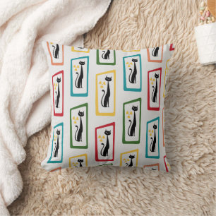 Coussin Schrödinger's Cat Mid Century Moderne multicolore