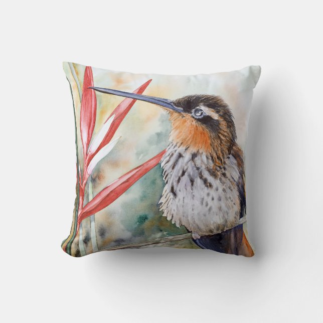 coussin Scie-affiché de beaux-arts de colibri (Recto)