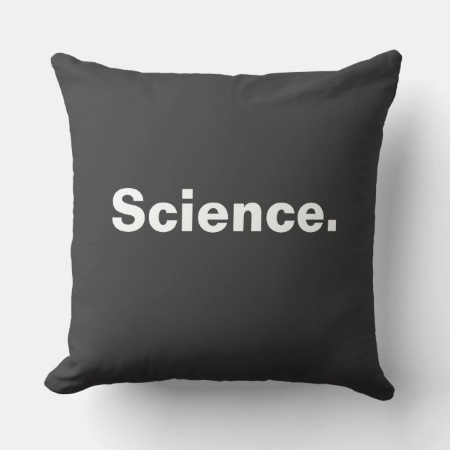 Coussin Science - conception minimaliste d'un mot (Recto)