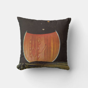 Coussin Science-fiction vintage, astronautes sur Ganymede
