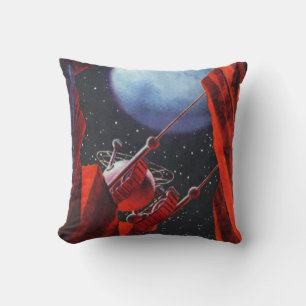 Coussin Science-fiction vintage, rover lunaire spatial de 