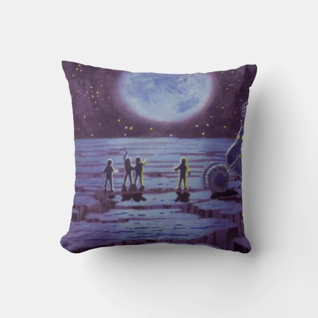 Coussin Science-fiction vintage Rover terrestre Aliens sur (Recto)