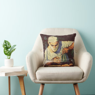 Coussin Science-fiction vintage, Scientifique fou en labor