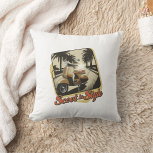 Coussin Scoot vintage dans l'oreiller à lancer style
