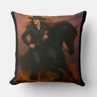 Coussin Scorching Fast Barrel Racing Team Throw Pillow