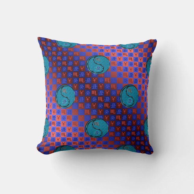 Coussin Scorpio & Bœuf d'Eau (Recto)