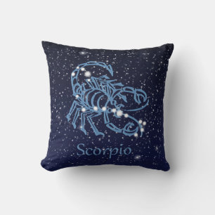Coussin Scorpio Constellation et signe Zodiaque avec étoil