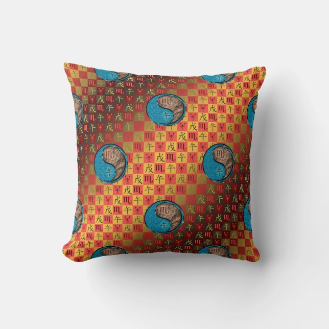 Coussin Scorpio & Earth Horse (Recto)