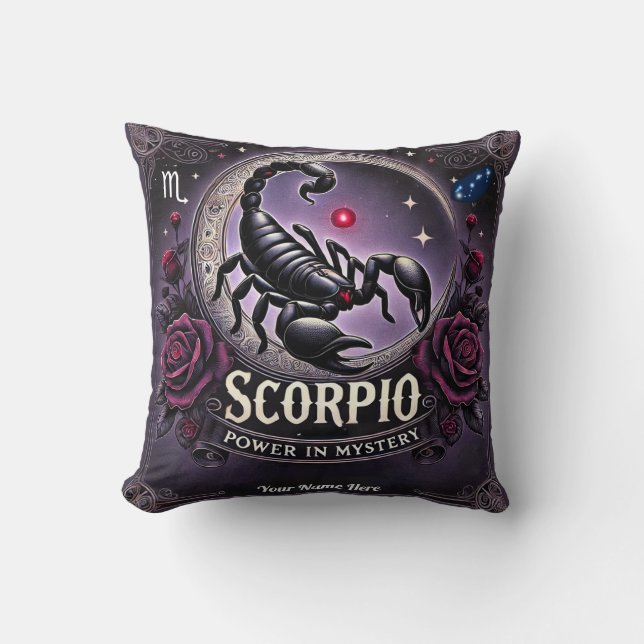 Coussin Scorpio "Power in Mystery" Jetez l'oreiller (Recto)