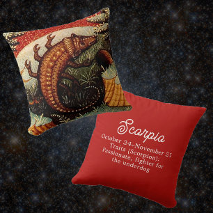 Coussin Scorpio Scorpion signe Zodiac Anniversaire
