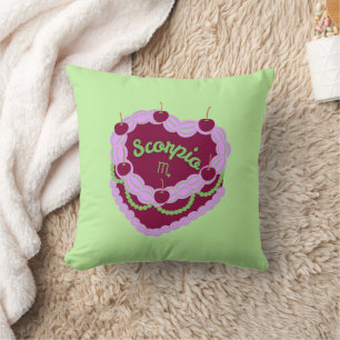 Coussin Scorpio Zodiac Pastel Coeur Gâteau d'anniversaire