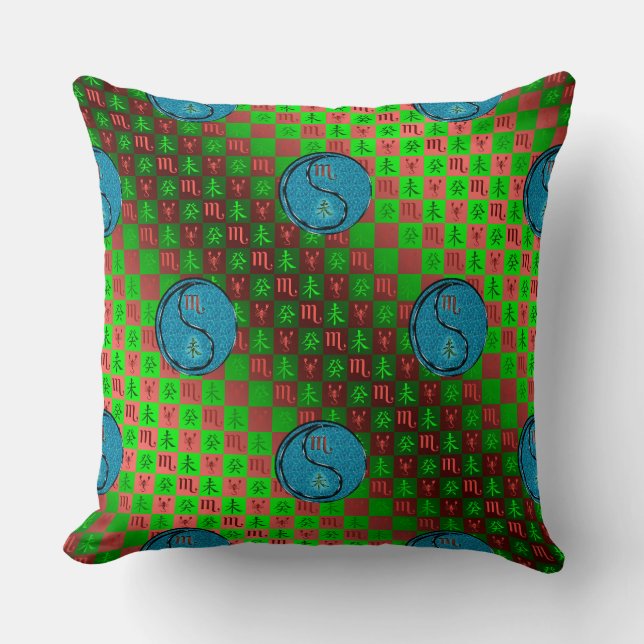 Coussin Scorpion & Chèvre d'Eau (Recto)